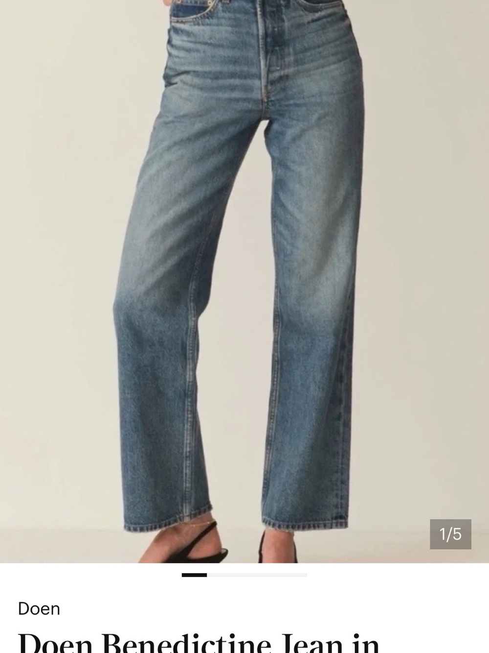 Doen Straight-Leg Mid Wash Jeans — Blue